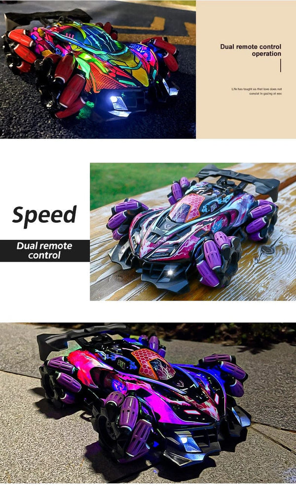 Planet Gates WLtoys F1 RC Drift Car With Music Led Lights 2.4G Glove Gesture Radio Remote Control Spray Stunt Cars 4WD Electric Children Toys