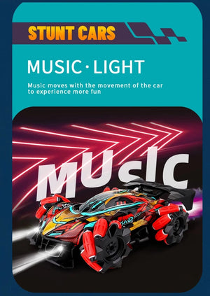 Planet Gates WLtoys F1 RC Drift Car With Music Led Lights 2.4G Glove Gesture Radio Remote Control Spray Stunt Cars 4WD Electric Children Toys