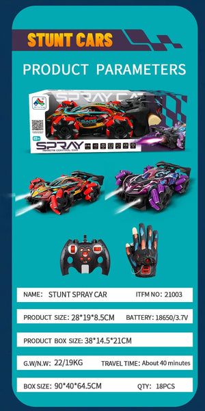 Planet Gates WLtoys F1 RC Drift Car With Music Led Lights 2.4G Glove Gesture Radio Remote Control Spray Stunt Cars 4WD Electric Children Toys