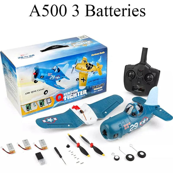 Planet Gates WLtoys F4U A500 4Ch 6G/3D Stunt Plane Six Axis Stability Remote Control Airplane Electric RC Aircraft Drone Outdoor Toys