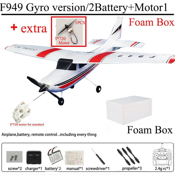 Planet Gates WLtoys F949 2.4G 3D6G 3Ch RC Airplane Fixed Wing Plane Outdoor Toys Drone RTF Upgrade Version Digital Servo F949S With Gyroscope