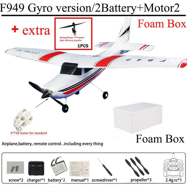 Planet Gates WLtoys F949 2.4G 3D6G 3Ch RC Airplane Fixed Wing Plane Outdoor Toys Drone RTF Upgrade Version Digital Servo F949S With Gyroscope