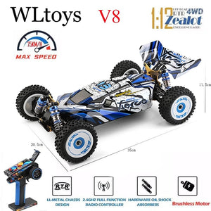 Planet Gates Wltoys New 124017-V8 1/12 2.4G Racing RC Cars 4WD Brushless Motor 75Km/H High Speed Remote Control Off-road Drift Toys For Aduit
