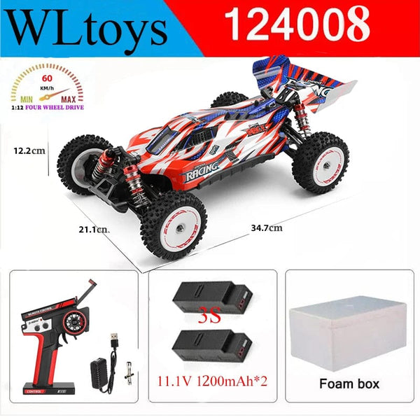 Planet Gates Wltoys New 124017-V8 1/12 2.4G Racing RC Cars 4WD Brushless Motor 75Km/H High Speed Remote Control Off-road Drift Toys For Aduit