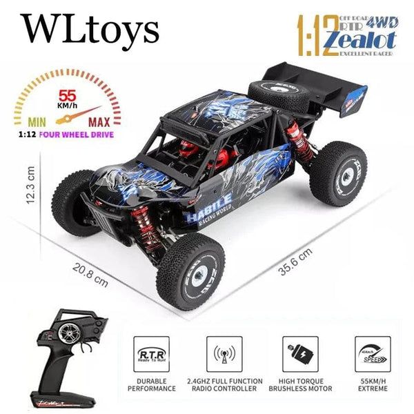 Planet Gates Wltoys New 124017-V8 1/12 2.4G Racing RC Cars 4WD Brushless Motor 75Km/H High Speed Remote Control Off-road Drift Toys For Aduit