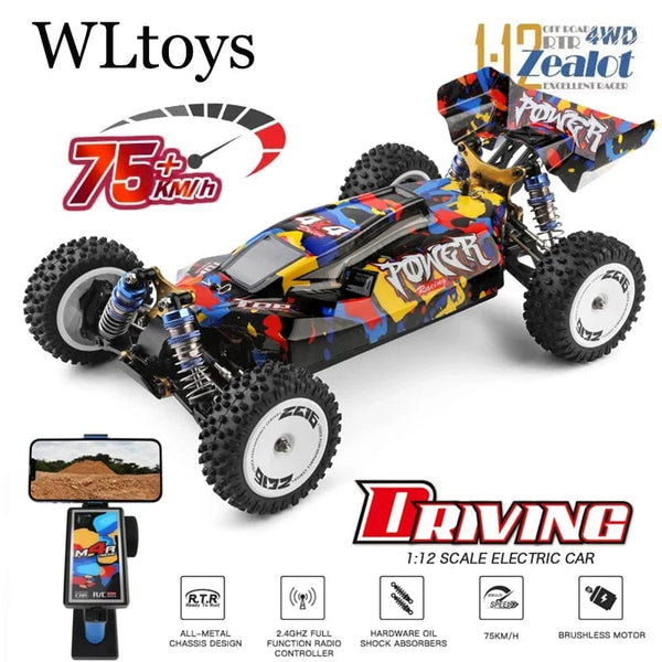 Planet Gates Wltoys New 124017-V8 1/12 2.4G Racing RC Cars 4WD Brushless Motor 75Km/H High Speed Remote Control Off-road Drift Toys For Aduit
