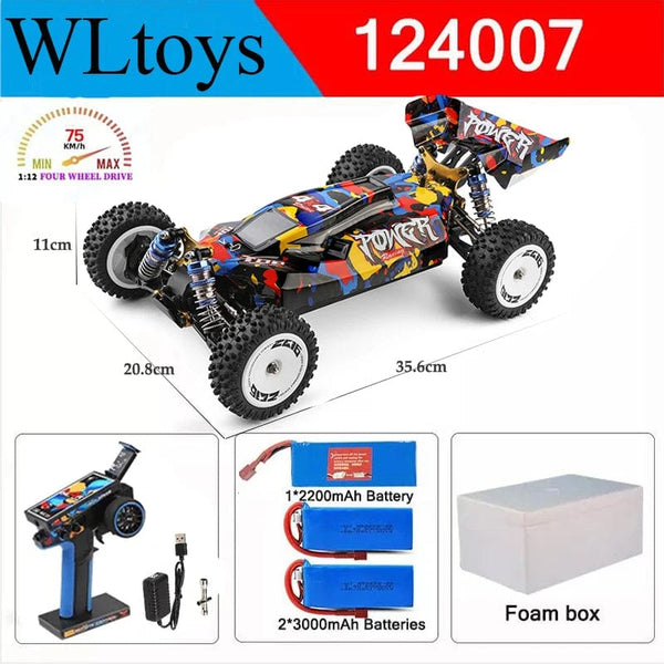 Planet Gates Wltoys New 124017-V8 1/12 2.4G Racing RC Cars 4WD Brushless Motor 75Km/H High Speed Remote Control Off-road Drift Toys For Aduit
