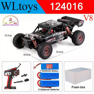 Planet Gates Wltoys New 124017-V8 1/12 2.4G Racing RC Cars 4WD Brushless Motor 75Km/H High Speed Remote Control Off-road Drift Toys For Aduit