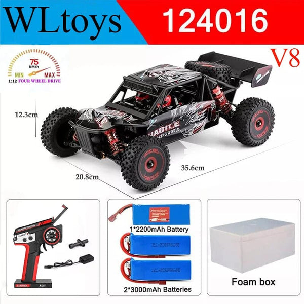 Planet Gates Wltoys New 124017-V8 1/12 2.4G Racing RC Cars 4WD Brushless Motor 75Km/H High Speed Remote Control Off-road Drift Toys For Aduit