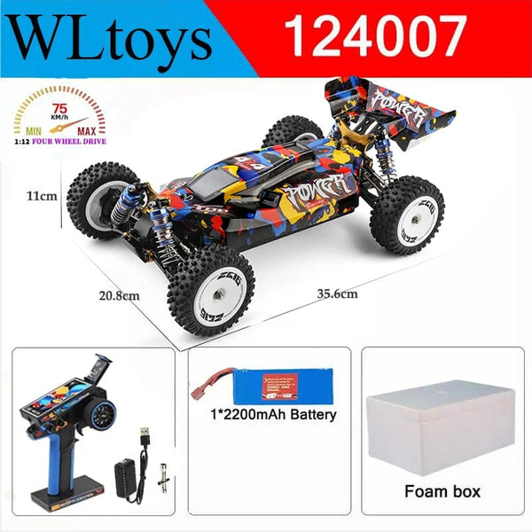 Planet Gates Wltoys New 124017-V8 1/12 2.4G Racing RC Cars 4WD Brushless Motor 75Km/H High Speed Remote Control Off-road Drift Toys For Aduit