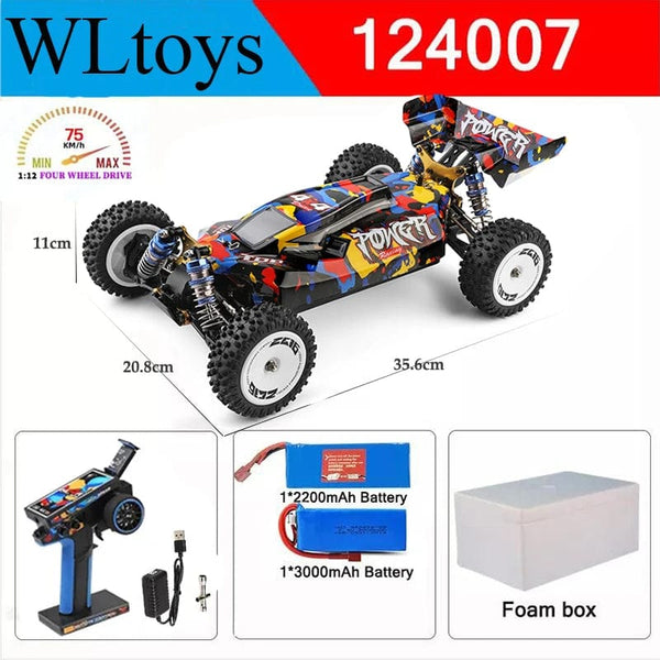 Planet Gates Wltoys New 124017-V8 1/12 2.4G Racing RC Cars 4WD Brushless Motor 75Km/H High Speed Remote Control Off-road Drift Toys For Aduit