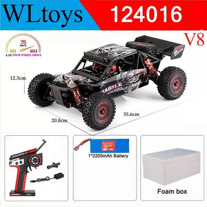 Planet Gates Wltoys New 124017-V8 1/12 2.4G Racing RC Cars 4WD Brushless Motor 75Km/H High Speed Remote Control Off-road Drift Toys For Aduit