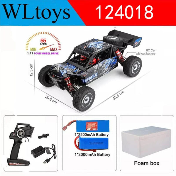 Planet Gates Wltoys New 124017-V8 1/12 2.4G Racing RC Cars 4WD Brushless Motor 75Km/H High Speed Remote Control Off-road Drift Toys For Aduit
