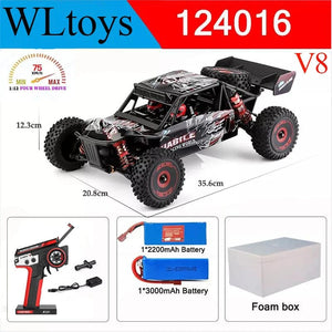 Planet Gates Wltoys New 124017-V8 1/12 2.4G Racing RC Cars 4WD Brushless Motor 75Km/H High Speed Remote Control Off-road Drift Toys For Aduit
