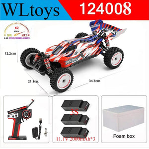 Planet Gates Wltoys New 124017-V8 1/12 2.4G Racing RC Cars 4WD Brushless Motor 75Km/H High Speed Remote Control Off-road Drift Toys For Aduit