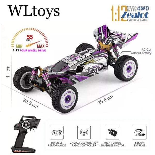 Planet Gates Wltoys New 124017-V8 1/12 2.4G Racing RC Cars 4WD Brushless Motor 75Km/H High Speed Remote Control Off-road Drift Toys For Aduit
