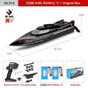 Planet Gates WLtoys WL916 WL915-A RC Boat 2.4Ghz 55KM/H Brushless High Speed Racing Ship 2200mAh Remote Control Speedboat Toys For Adults