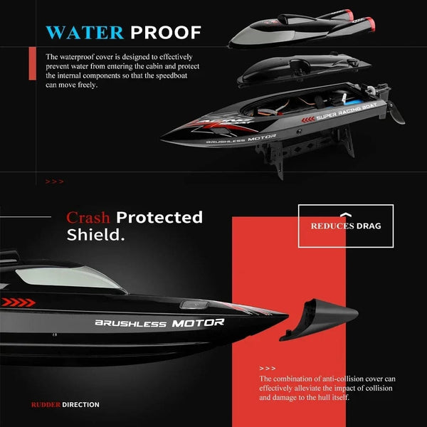 Planet Gates WLtoys WL916 WL915-A RC Boat 2.4Ghz 55KM/H Brushless High Speed Racing Ship 2200mAh Remote Control Speedboat Toys For Adults