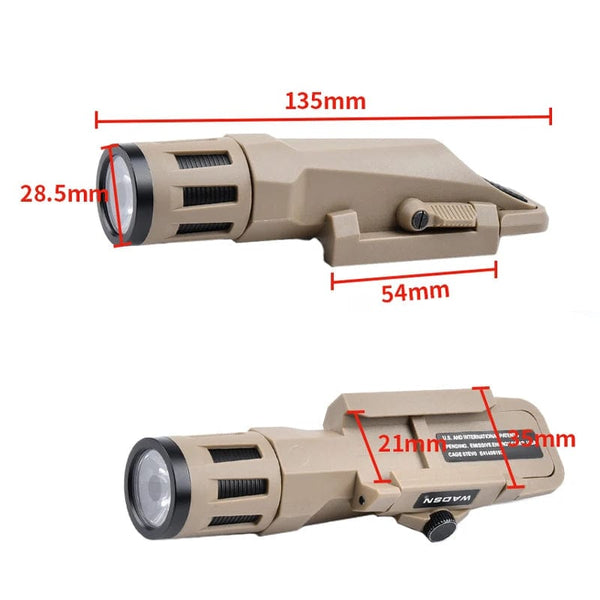Planet Gates WML Long Tactical Flashlight Hunting Scout Pistol Gun Rifl Accessory Constant-on/Momentary-on/Strobe Fit 20MM Picatinny Rail