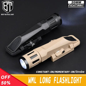 Planet Gates WML Long Tactical Flashlight Hunting Scout Pistol Gun Rifl Accessory Constant-on/Momentary-on/Strobe Fit 20MM Picatinny Rail