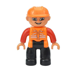 Planet Gates Woker A Figures Dolls Big Size Building Blocks Family Action Workers Doctor Police Farmer Compatible Large Bricks Duploes Kid Toys