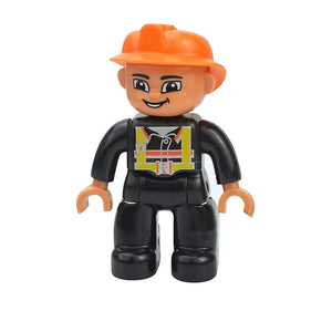 Planet Gates Woker B Figures Dolls Big Size Building Blocks Family Action Workers Doctor Police Farmer Compatible Large Bricks Duploes Kid Toys