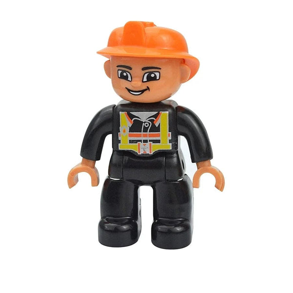 Planet Gates Woker B Figures Dolls Big Size Building Blocks Family Action Workers Doctor Police Farmer Compatible Large Bricks Duploes Kid Toys