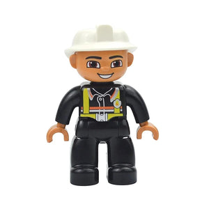 Planet Gates Woker D Figures Dolls Big Size Building Blocks Family Action Workers Doctor Police Farmer Compatible Large Bricks Duploes Kid Toys