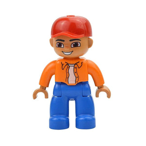 Planet Gates Woker E Figures Dolls Big Size Building Blocks Family Action Workers Doctor Police Farmer Compatible Large Bricks Duploes Kid Toys