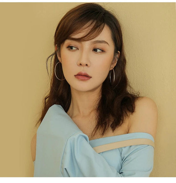 Planet Gates Women 100% 925 sterling silver Hoop Earring Round Circle Loop Gifts Box Packing Simple Silver Hoop Earrings Piercing