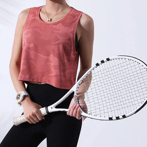 Planet Gates Women Camouflage Running Vest Fitness Crop Top Sleeveless Mesh Yoga Shirts Breathable Workout Gym Tank Tops Female Sportswear