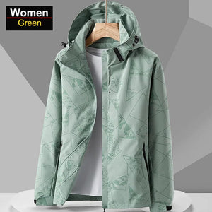 Planet Gates Women-Green / XXL(EU L) CHRLCK Women's Waterproof Hiking Jacket Reflective Windproof Running Jacket Women Camping Fishing Hunting Trekking Coats