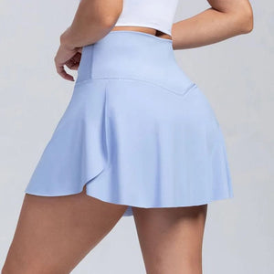 Planet Gates Women Pleated Tennis Skirt With Pockets Shorts Athletic Skirts Crossover Breathable Athletic Golf Skorts Workout Sports Skirts