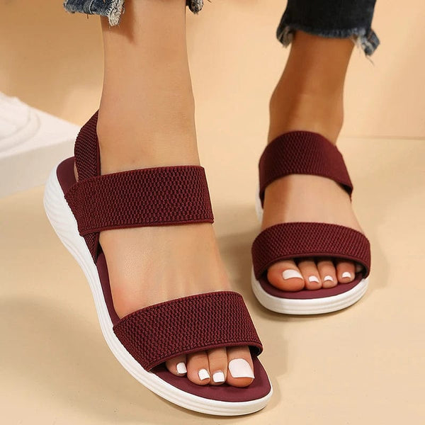 Planet Gates Women's Knit Elastic Cloth Wedge Sandals Slip On Lightweight Walking Sandals Women Plus Size Comfortable Summer Shoes Woman 2023