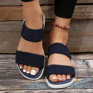 Planet Gates Women's Knit Elastic Cloth Wedge Sandals Slip On Lightweight Walking Sandals Women Plus Size Comfortable Summer Shoes Woman 2023