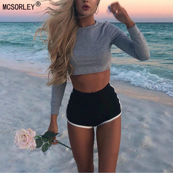 Planet Gates Women Skinny Shorts Solid Sexy  Fitness Elastic Waist Shorts Female 2021 Summer Yoga Bodybuilding Seamless Beach Short Pants