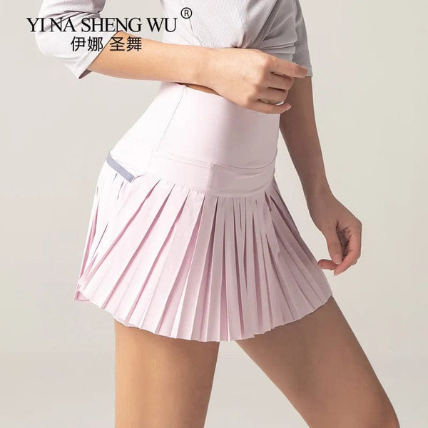 Planet Gates Women Sports Tennis Skirts Skirt Fitness Shorts High Waist Athletic Running Short Quick Dry Sport Skort Pocket Short Skirt New