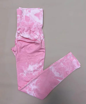 Planet Gates Women Tiedye Gym Leggings Seamless Yoga Pants Scrunch Sports Fitness Tights High Waist Workout Training Leggins Drop Shipping