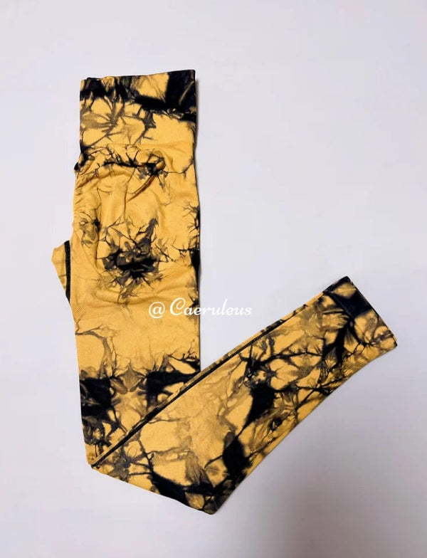 Planet Gates Women Tiedye Gym Leggings Seamless Yoga Pants Scrunch Sports Fitness Tights High Waist Workout Training Leggins Drop Shipping