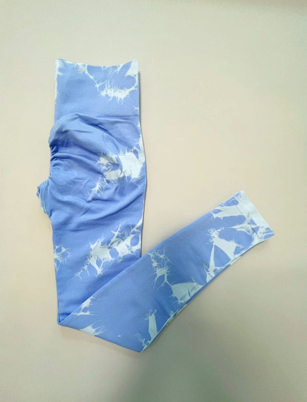 Planet Gates Women Tiedye Gym Leggings Seamless Yoga Pants Scrunch Sports Fitness Tights High Waist Workout Training Leggins Drop Shipping