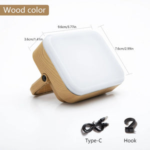 Planet Gates wood grain LED Camping Light USB Charging Portable Tent Lantern Emergency Flashlight Night Fourth Gear Dimming Outdoor Hiking