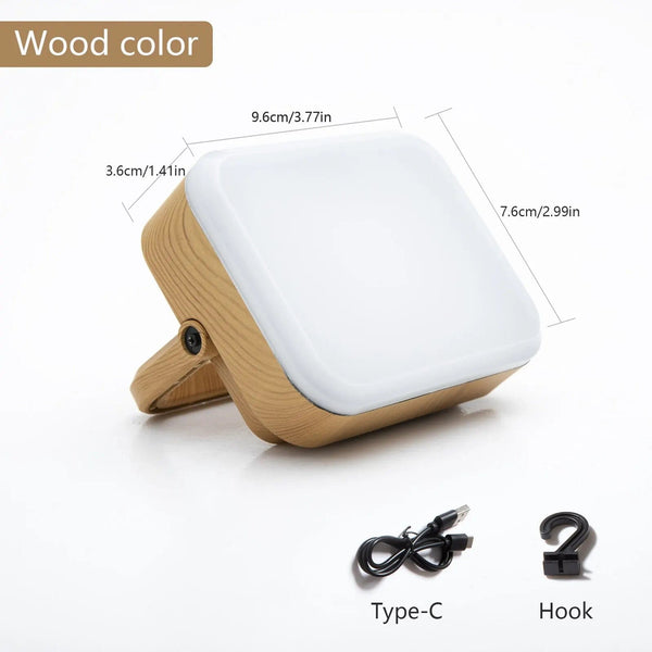 Planet Gates wood grain LED Camping Light USB Charging Portable Tent Lantern Emergency Flashlight Night Fourth Gear Dimming Outdoor Hiking