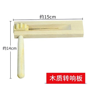 Planet Gates Wood handle Bell 70g Toddlers Early Education Castanet Sand Hammer Tambourine Kindergarten Orff Percussion Instrument Musical Toys for Baby 1pc