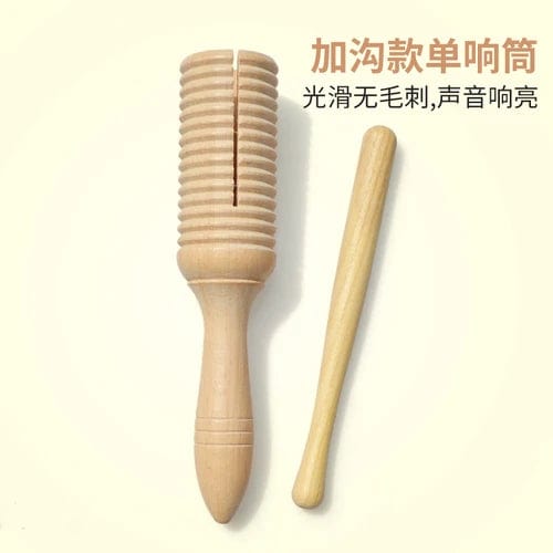 Planet Gates Wood handle Bell 70g Toddlers Early Education Castanet Sand Hammer Tambourine Kindergarten Orff Percussion Instrument Musical Toys for Baby 1pc