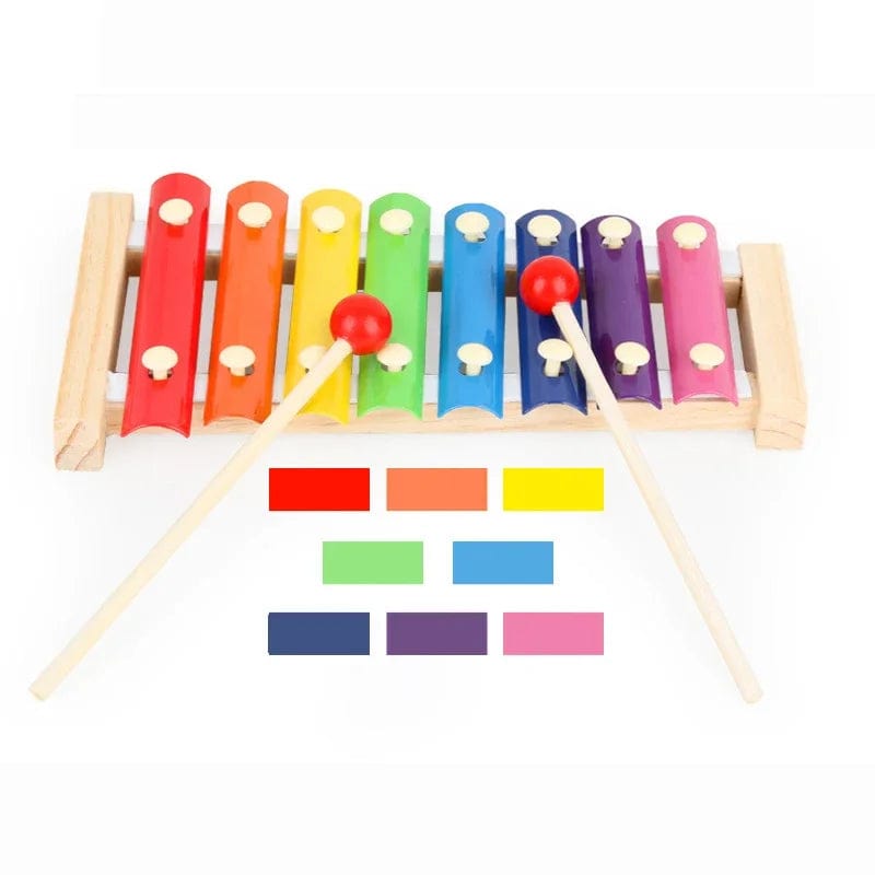Planet Gates Wooden 8 Tones Multicolor Xylophone Wood Musical Instrument Toys For Baby Kids Wood Musical Instrument Toys Accessories