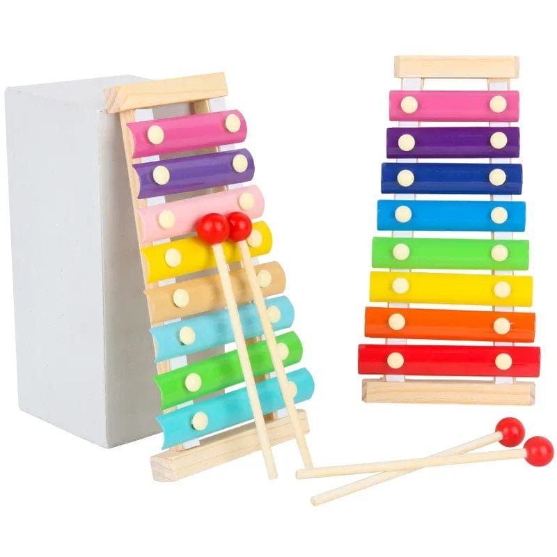 Planet Gates Wooden 8 Tones Multicolor Xylophone Wood Musical Instrument Toys For Baby Kids Wood Musical Instrument Toys Accessories