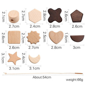 Planet Gates Wooden Baby Animal Threading Toys Blocks Board Games Stacking Toys Montessori Hands-on Ability Educational Children Blocks Gifts