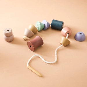 Planet Gates Wooden Baby Animal Threading Toys Blocks Board Games Stacking Toys Montessori Hands-on Ability Educational Children Blocks Gifts