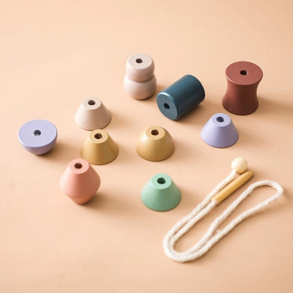 Planet Gates Wooden Baby Animal Threading Toys Blocks Board Games Stacking Toys Montessori Hands-on Ability Educational Children Blocks Gifts