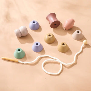 Planet Gates Wooden Baby Animal Threading Toys Blocks Board Games Stacking Toys Montessori Hands-on Ability Educational Children Blocks Gifts